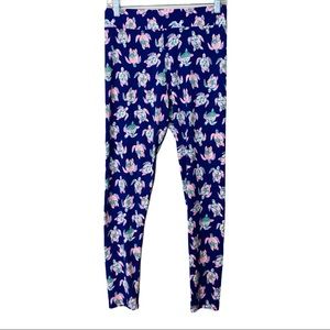 Simply Southern Navy  Sea Turtle Leggings No Pockets One Size